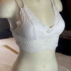 Victoria's Secret PINK White Lace Strappy Bralette Y2K Coquette